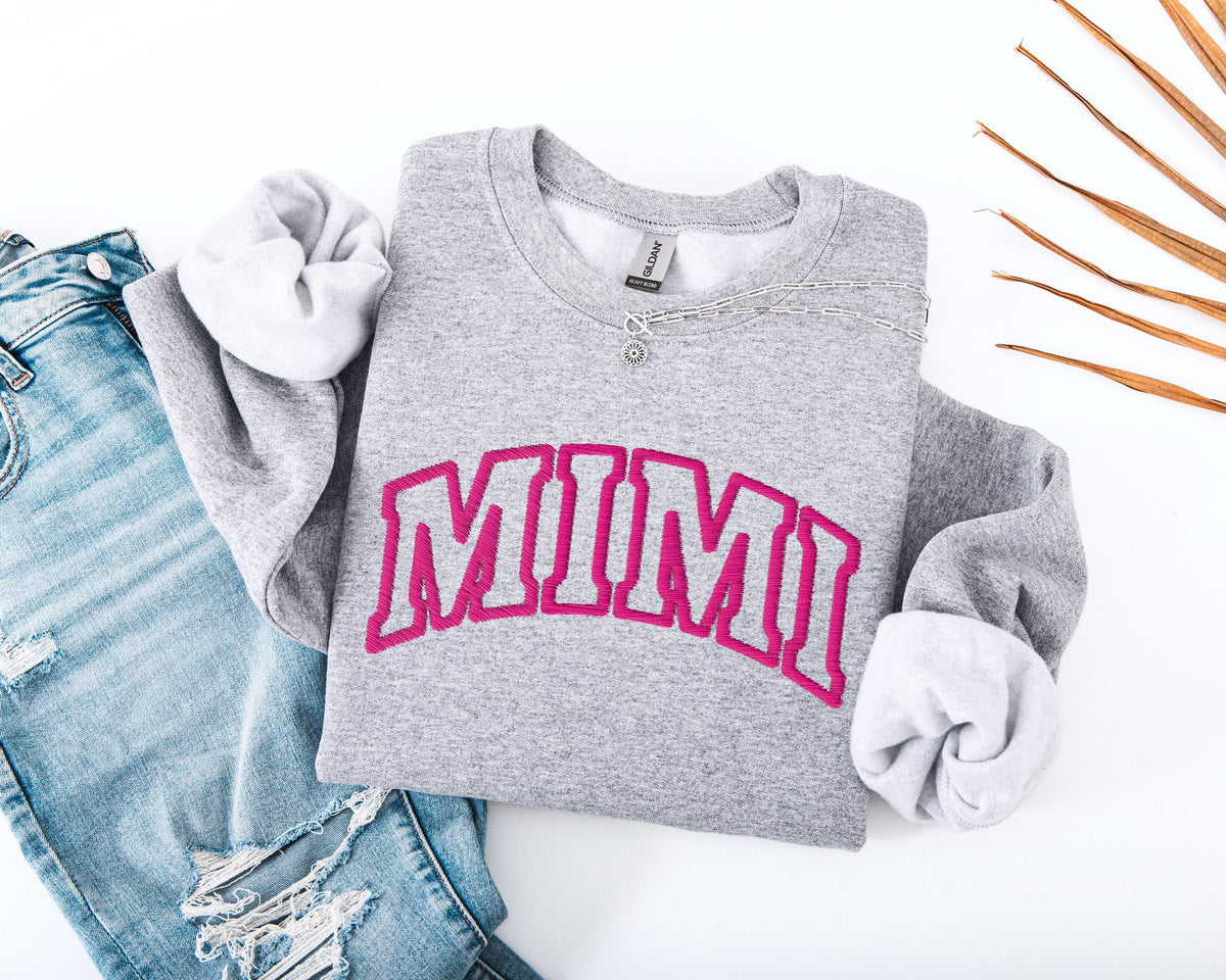 Mimi Embroidered Sweatshirt, Custom Family Embroidery Sweater, New Mimi Hoodie Gift, Personalized Gift for Mimi, Mother's Day Gift