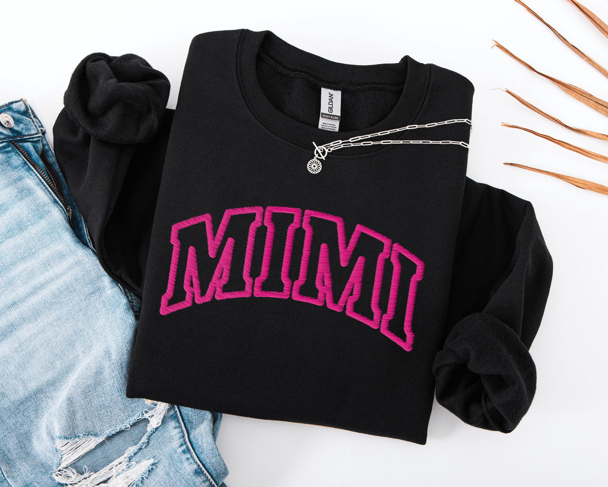 Mimi Embroidered Sweatshirt, Custom Family Embroidery Sweater, New Mimi Hoodie Gift, Personalized Gift for Mimi, Mother's Day Gift