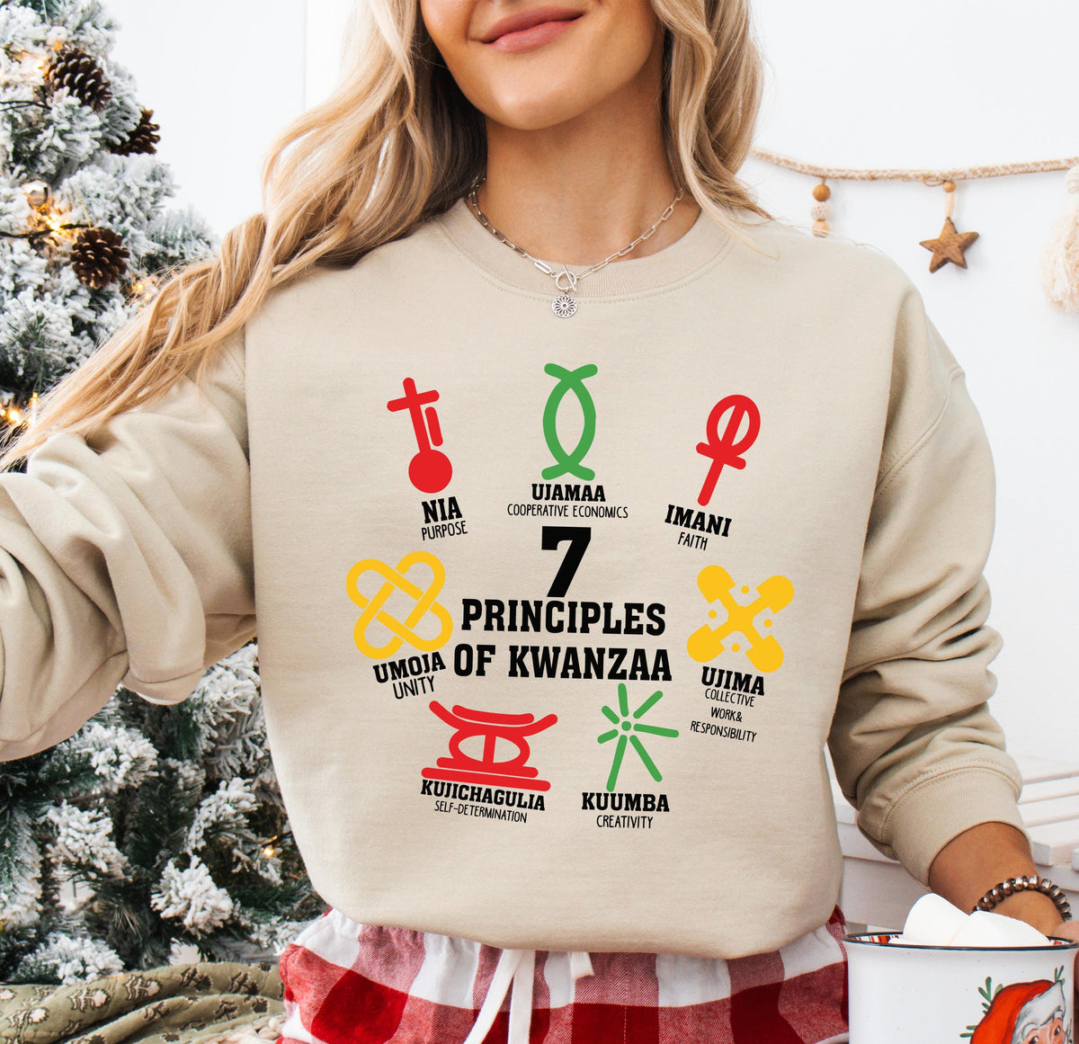 Principles Of Kwanzaa Sweatshirt, Kwanzaa Blessing Sweater, Kwanzaa 2025 Family Matching Sweater, African American Holiday Celebration Hoodie