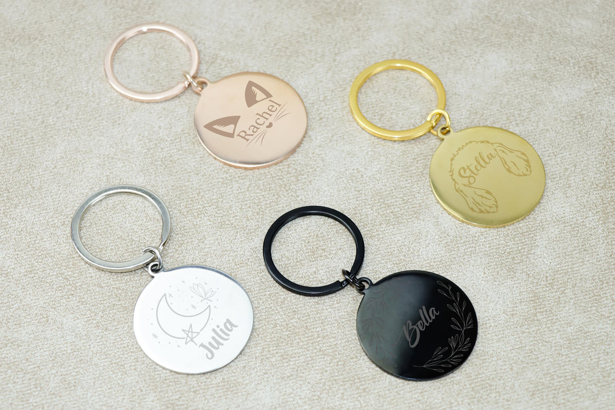 Personalized Engraved Pet ID Tag, Double Sided Round Dog Tag