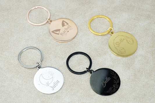 Personalized Engraved Pet ID Tag, Double Sided Round Dog Tag