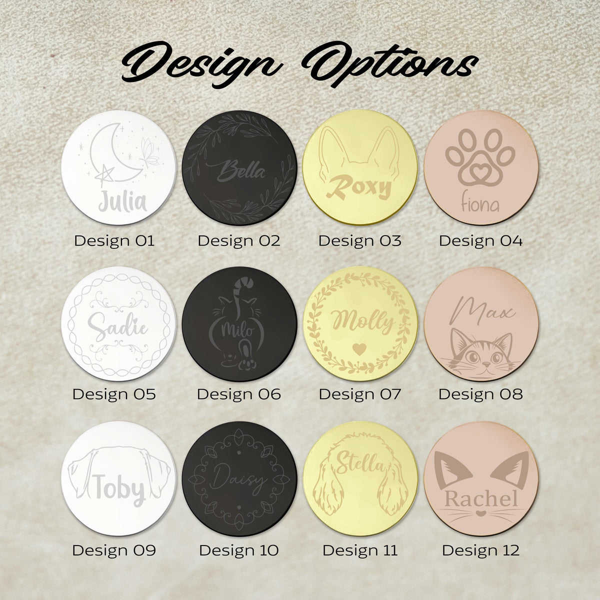 Personalized Engraved Pet ID Tag, Double Sided Round Dog Tag