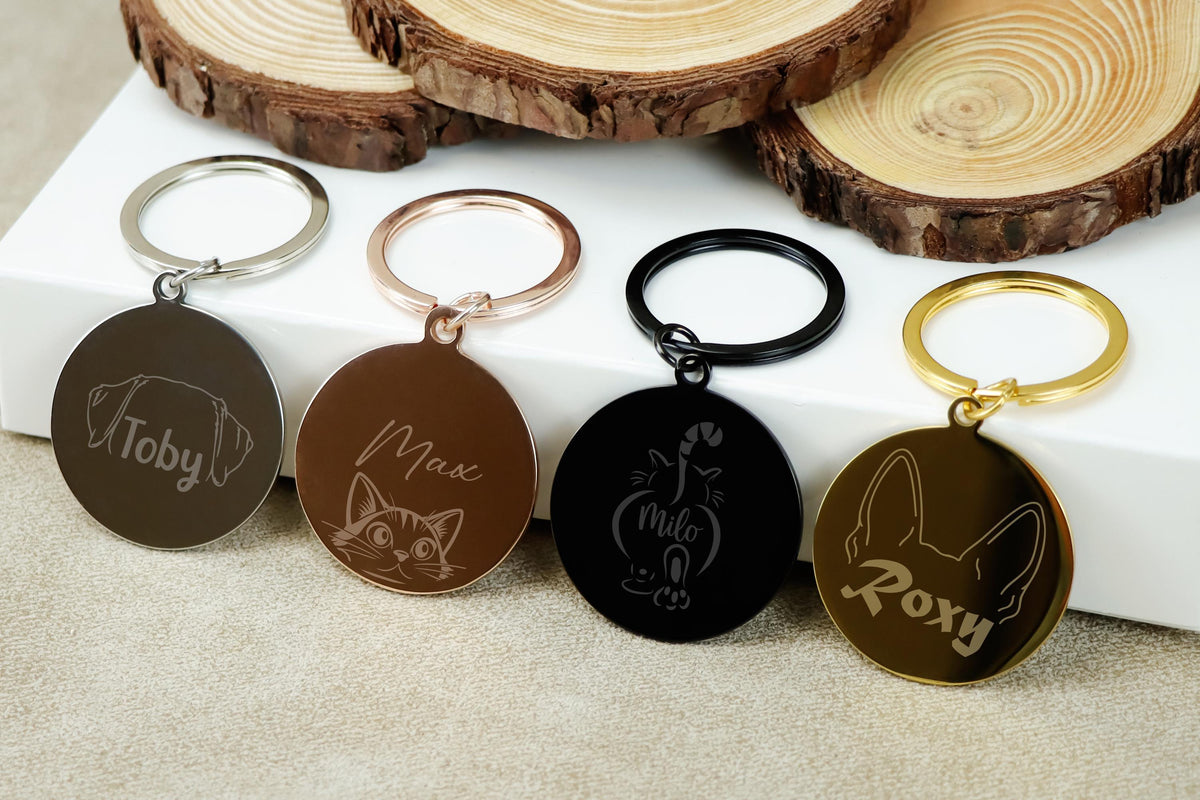 Personalized Engraved Pet ID Tag, Double Sided Round Dog Tag