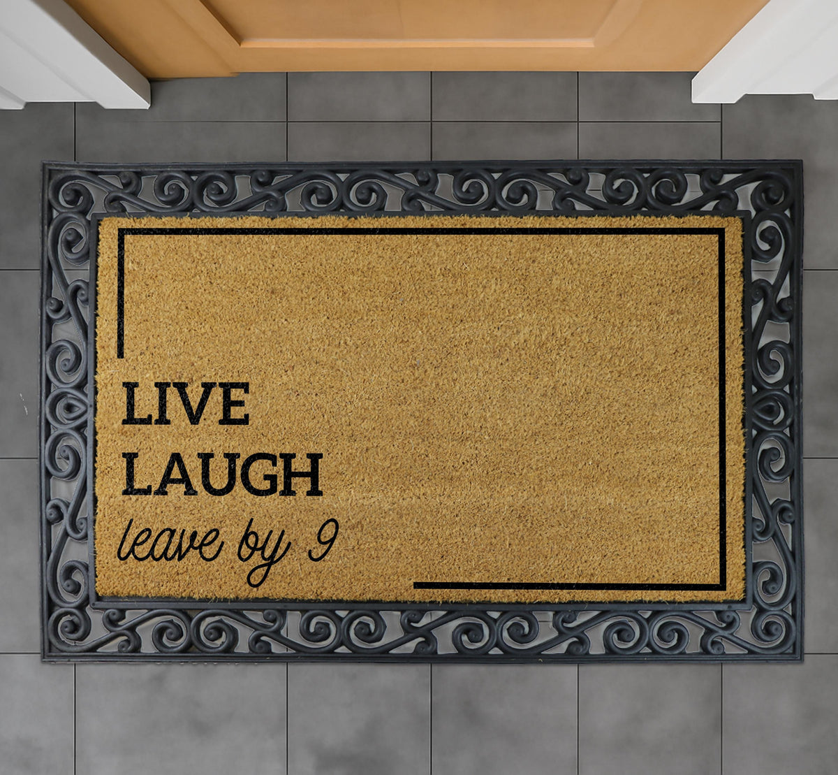 Live Laugh Leave By 9 Doormat, Funny Welcome Mat, Unique Housewarming Gift, Humorous Home Decor