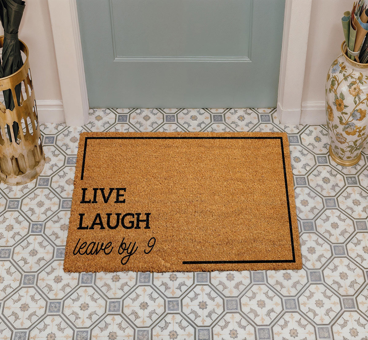 Live Laugh Leave By 9 Doormat, Funny Welcome Mat, Unique Housewarming Gift, Humorous Home Decor