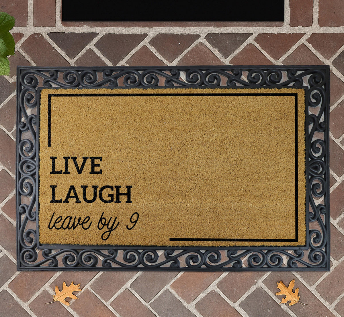 Live Laugh Leave By 9 Doormat, Funny Welcome Mat, Unique Housewarming Gift, Humorous Home Decor
