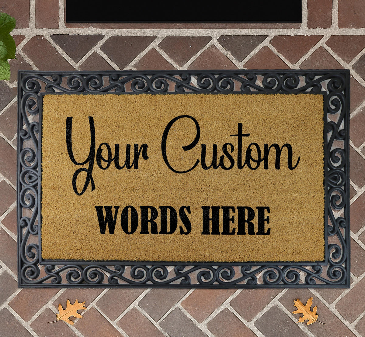 Personalized Coir Doormat, Custom Text Welcome Mat, Entryway Home Decor, Outdoor Porch Rug