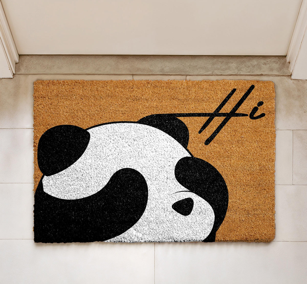 Cute Panda Face Doormat, Adorable Animal Themed Welcome Mat, Animal Lover Entry Rug