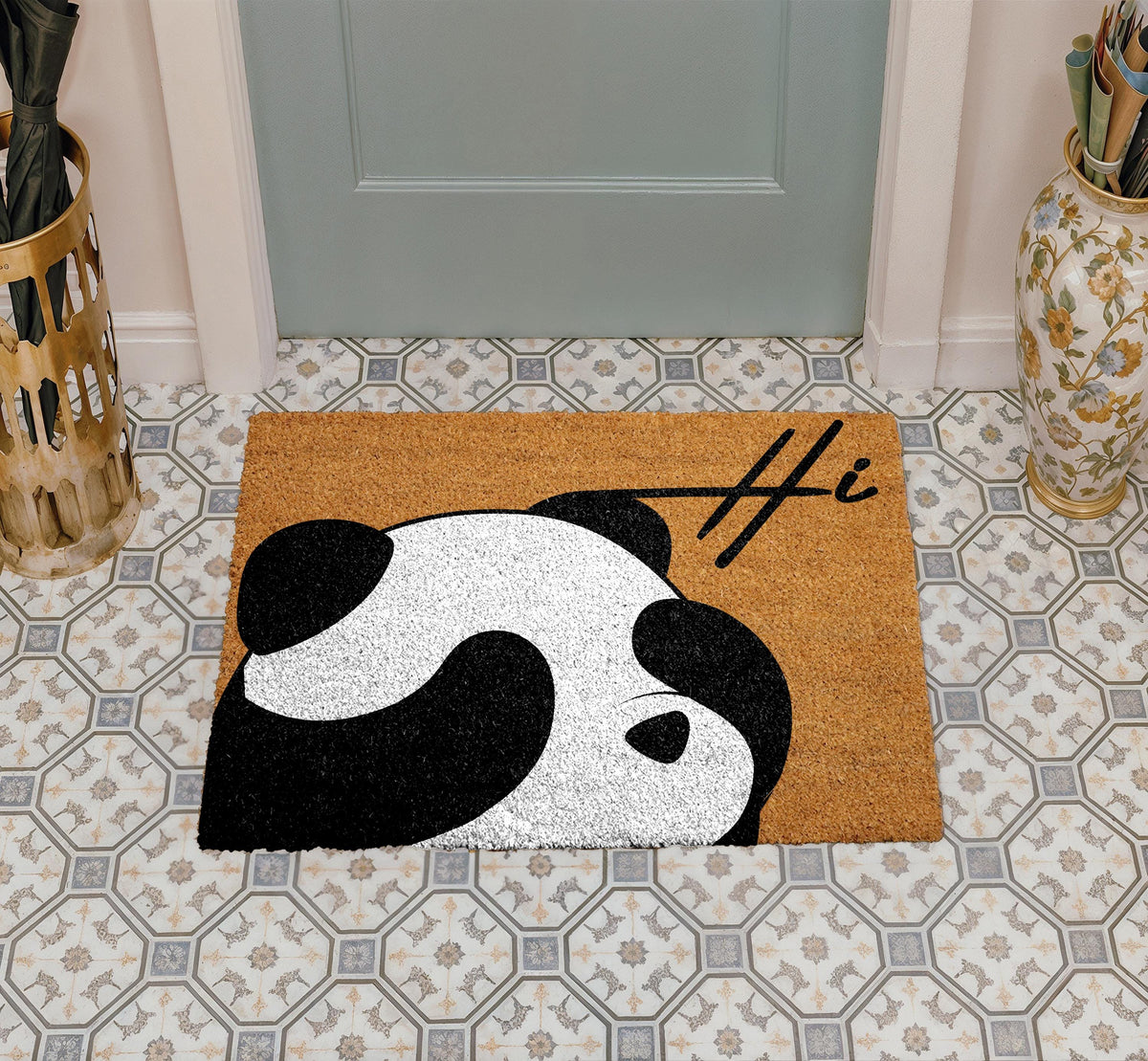 Cute Panda Face Doormat, Adorable Animal Themed Welcome Mat, Animal Lover Entry Rug