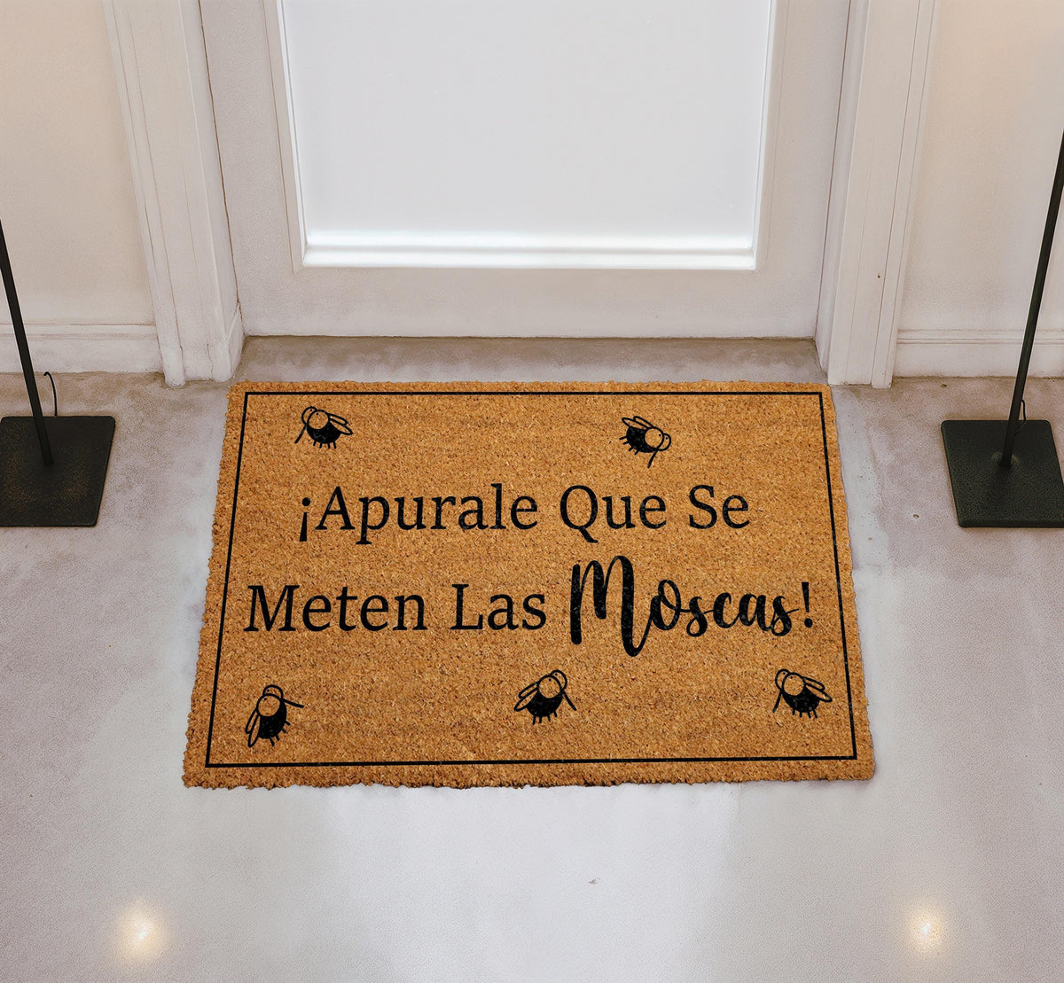 Apurale Que Se Meten Las Moscas Doormat, Funny Spanish Quote Welcome Mat, Divertido El Felpudo