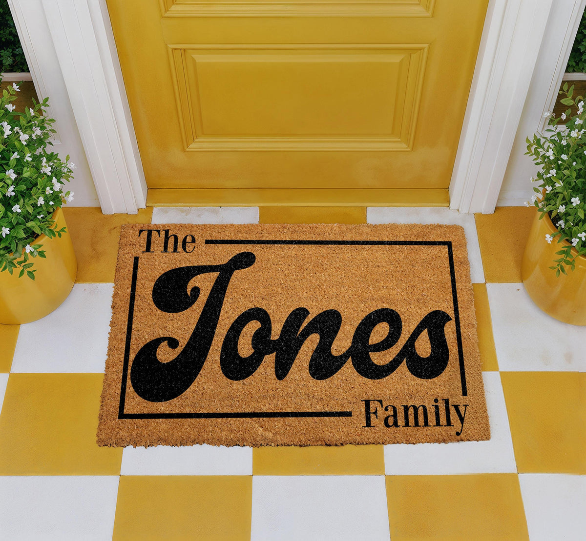 Custom Family Name Doormat, Home Entry Coir Doormat, Personalized Entryway Mat