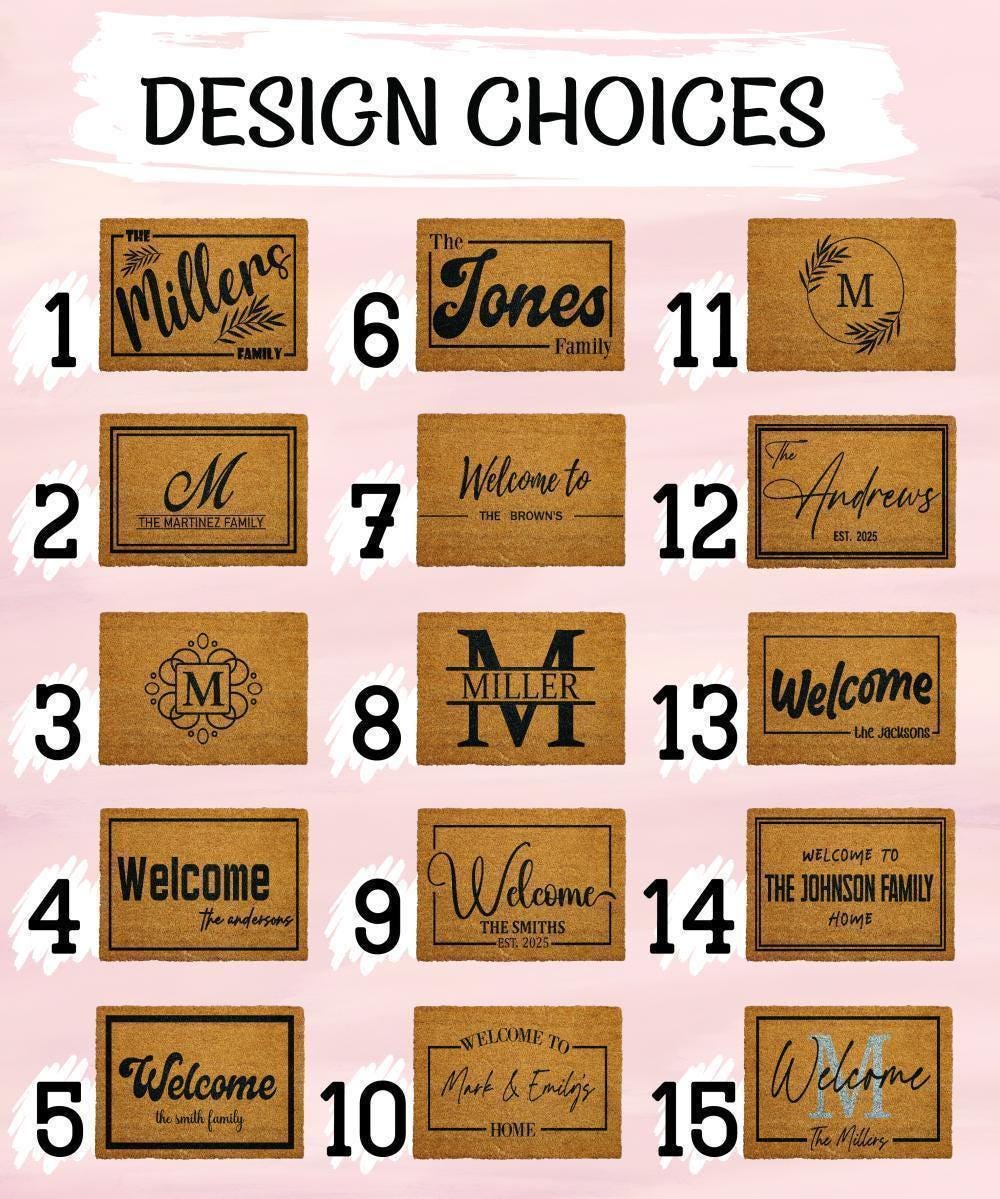 Custom Family Name Doormat, Home Entry Coir Doormat, Personalized Entryway Mat