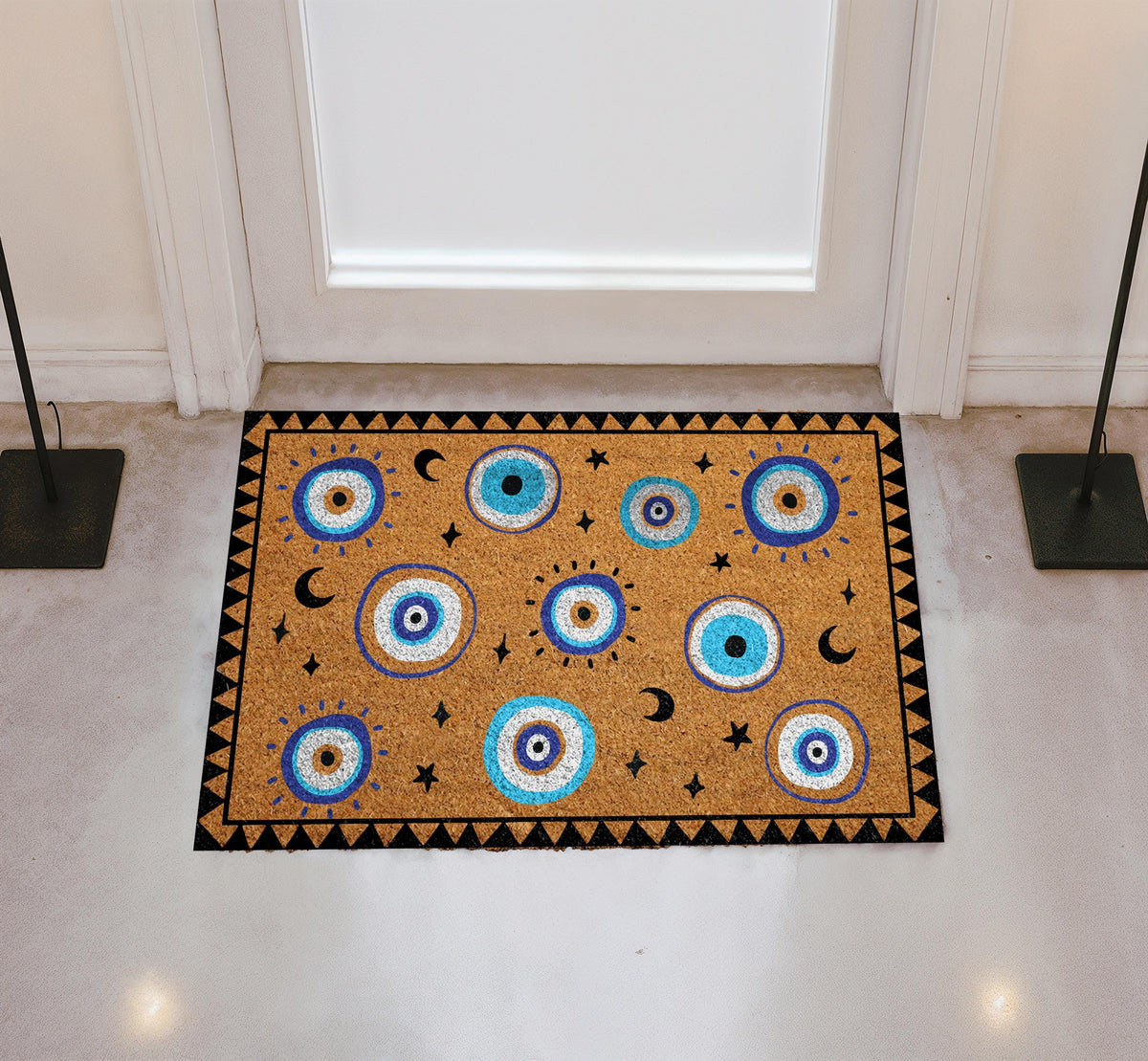 Celestial Evil Eye Doormat, Spiritual Front Door Welcome Mat, Mystical Housewarming Gift