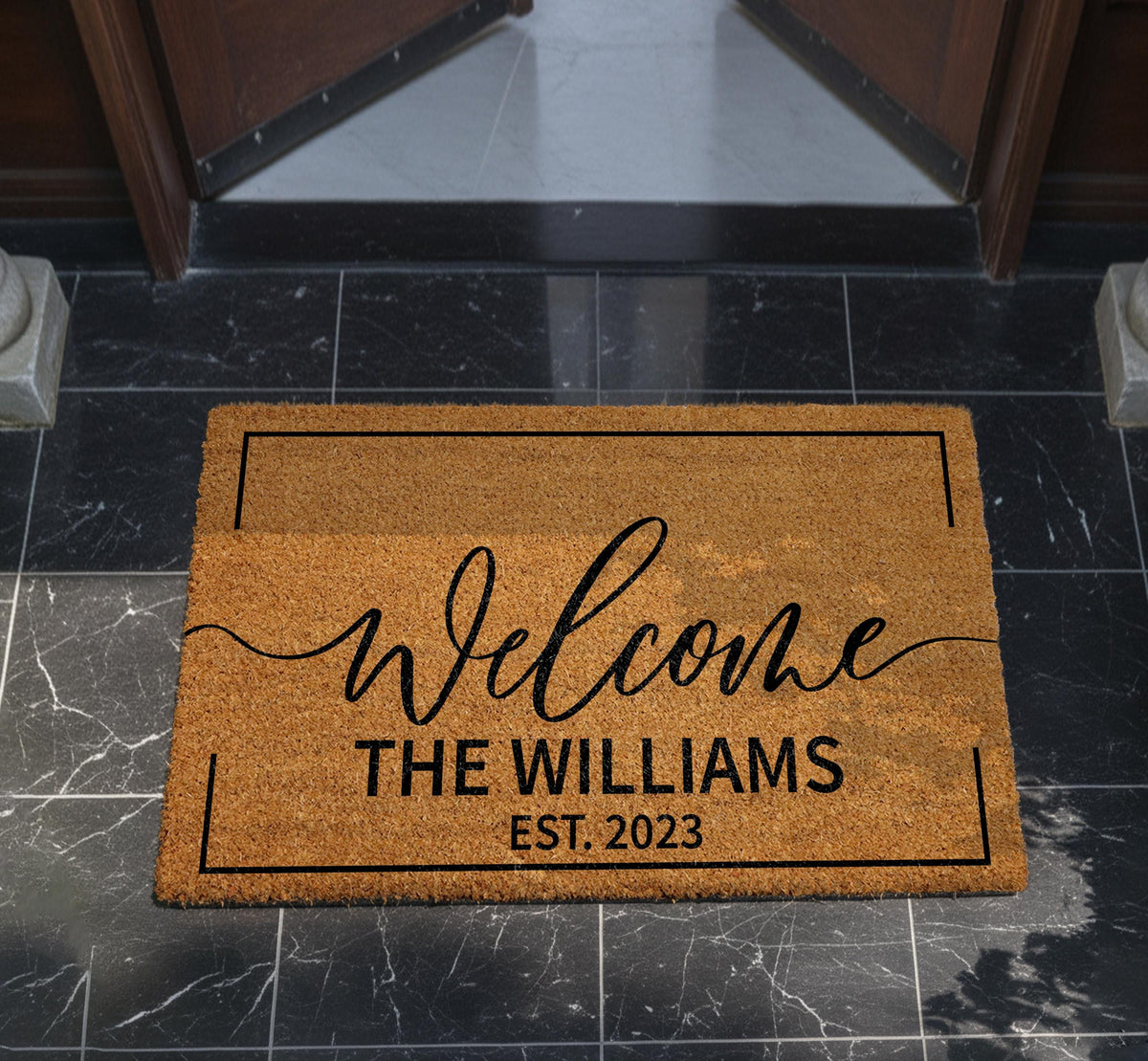 Personalized Welcome Doormat, Custom Last Name Door Mat