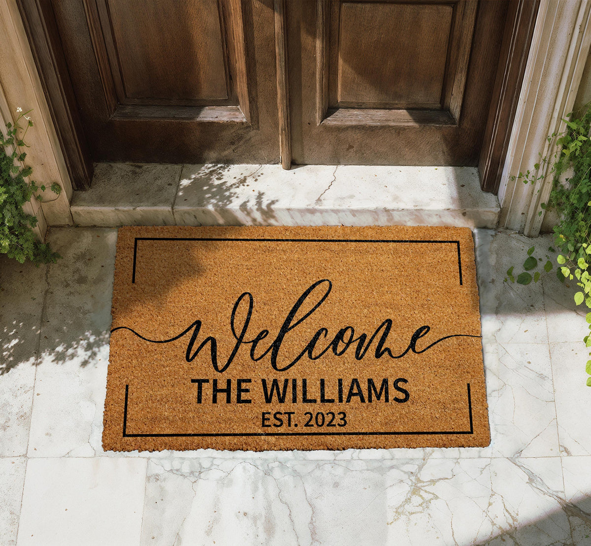 Personalized Welcome Doormat, Custom Last Name Door Mat