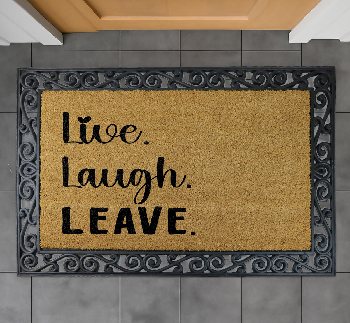 Live Laugh Leave Doormat, Funny Door Mat, Sarcastic Welcome Mat, Humorous Mat