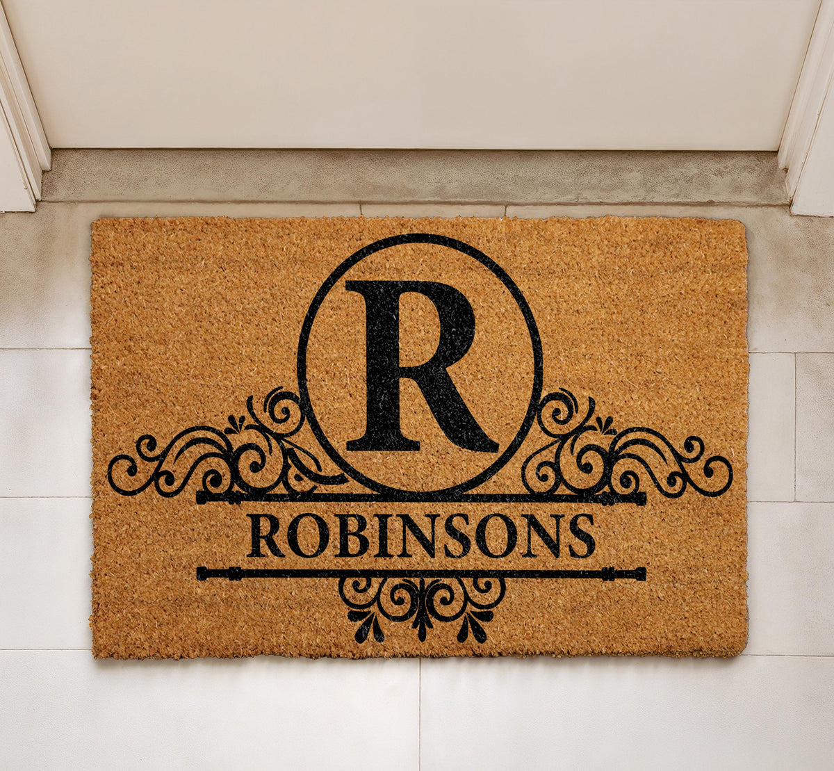 Personalized Last Name Welcome Mat, Custom Family Name Doormat
