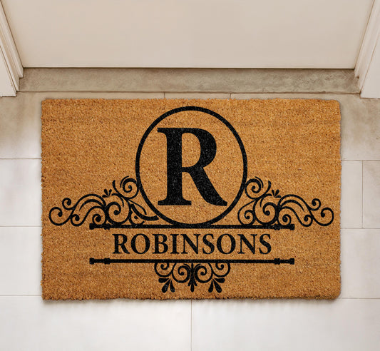 Personalized Last Name Welcome Mat, Custom Family Name Doormat