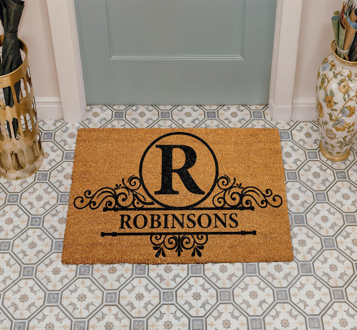 Personalized Last Name Welcome Mat, Custom Family Name Doormat