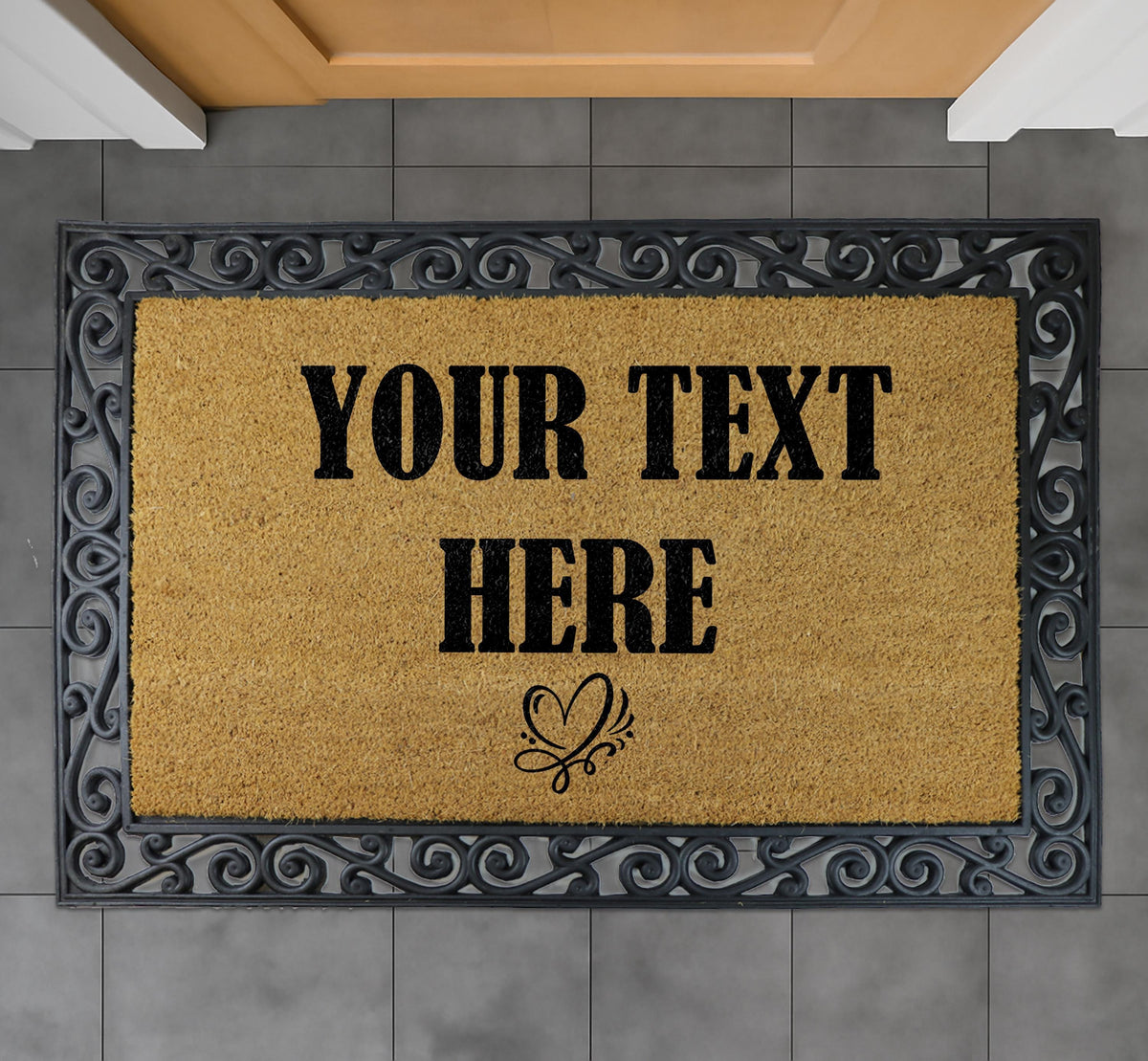 Personalized Custom Text Doormat, Unique Welcome Mat, Design Your Own Mat, Cute Wedding Gift