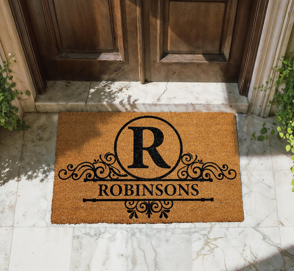 Personalized Last Name Welcome Mat, Custom Family Name Doormat