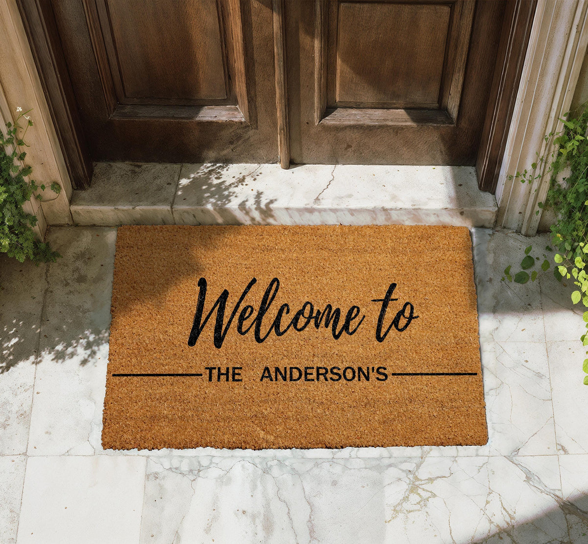 Personalized Family Name Welcome Doormat, Custom Last Name Porch Decor, Couples New Home Gift