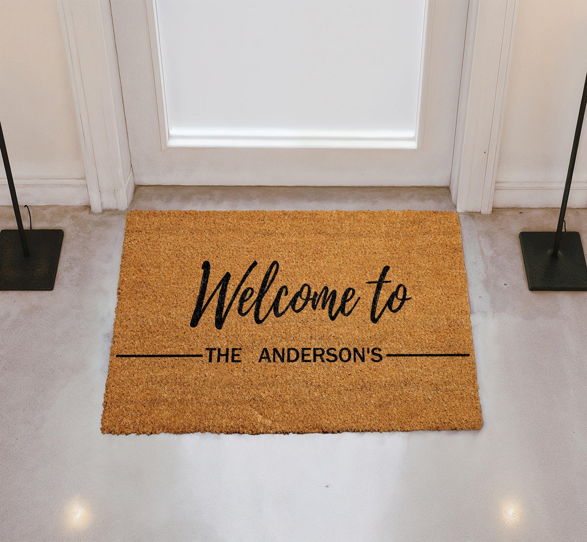 Personalized Family Name Welcome Doormat, Custom Last Name Porch Decor, Couples New Home Gift