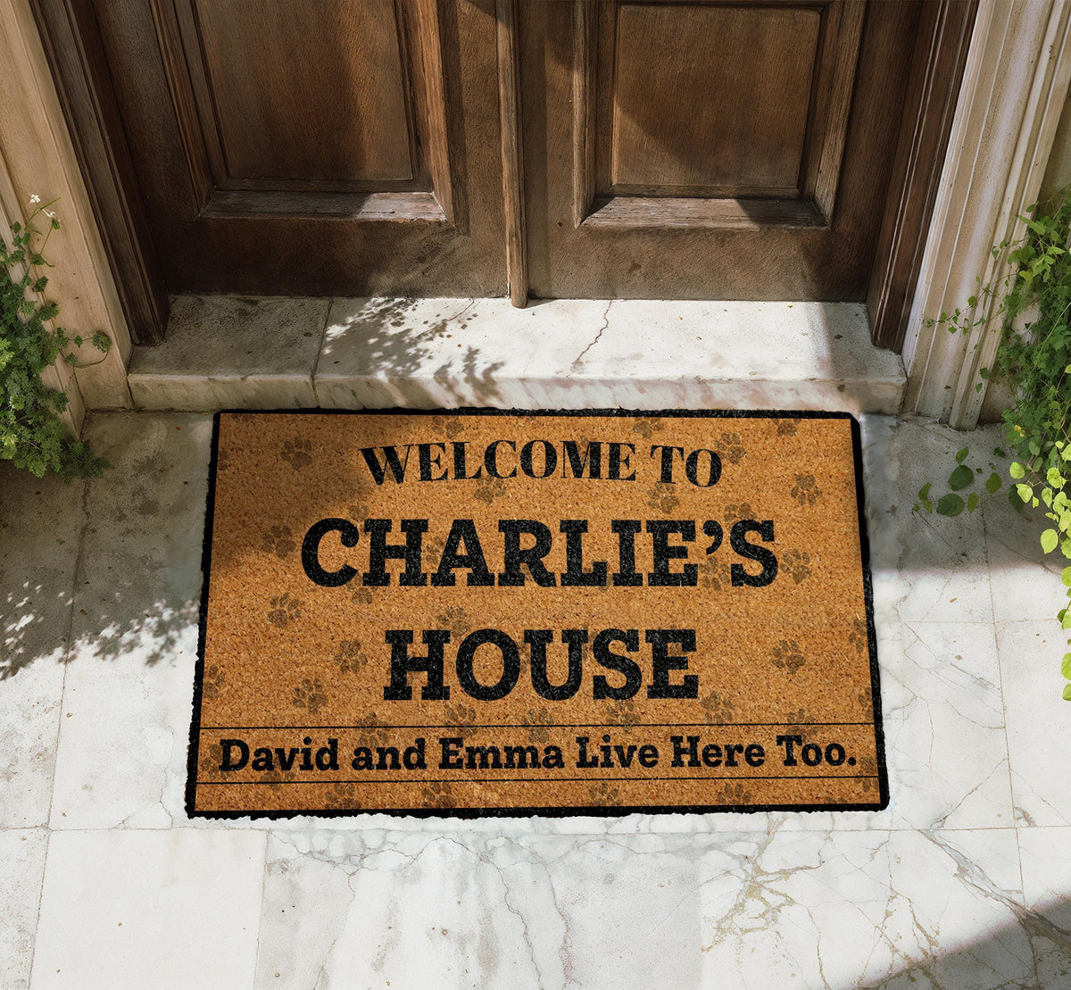 Personalized Pet House Doormat, Custom Dog Cat Name Welcome Mat