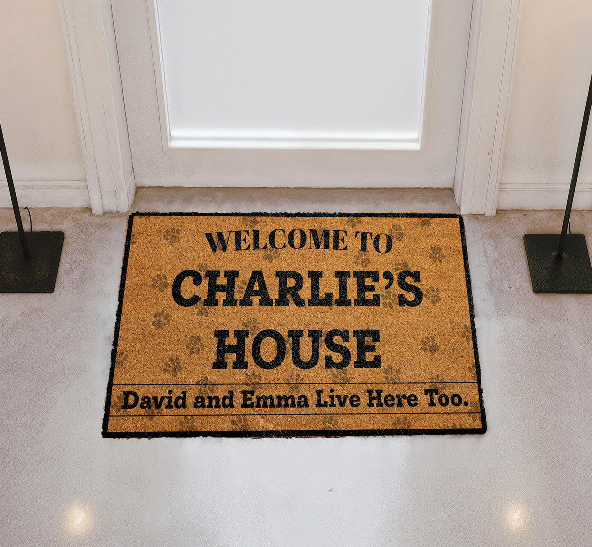 Personalized Pet House Doormat, Custom Dog Cat Name Welcome Mat