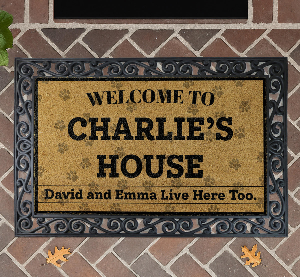 Personalized Pet House Doormat, Custom Dog Cat Name Welcome Mat