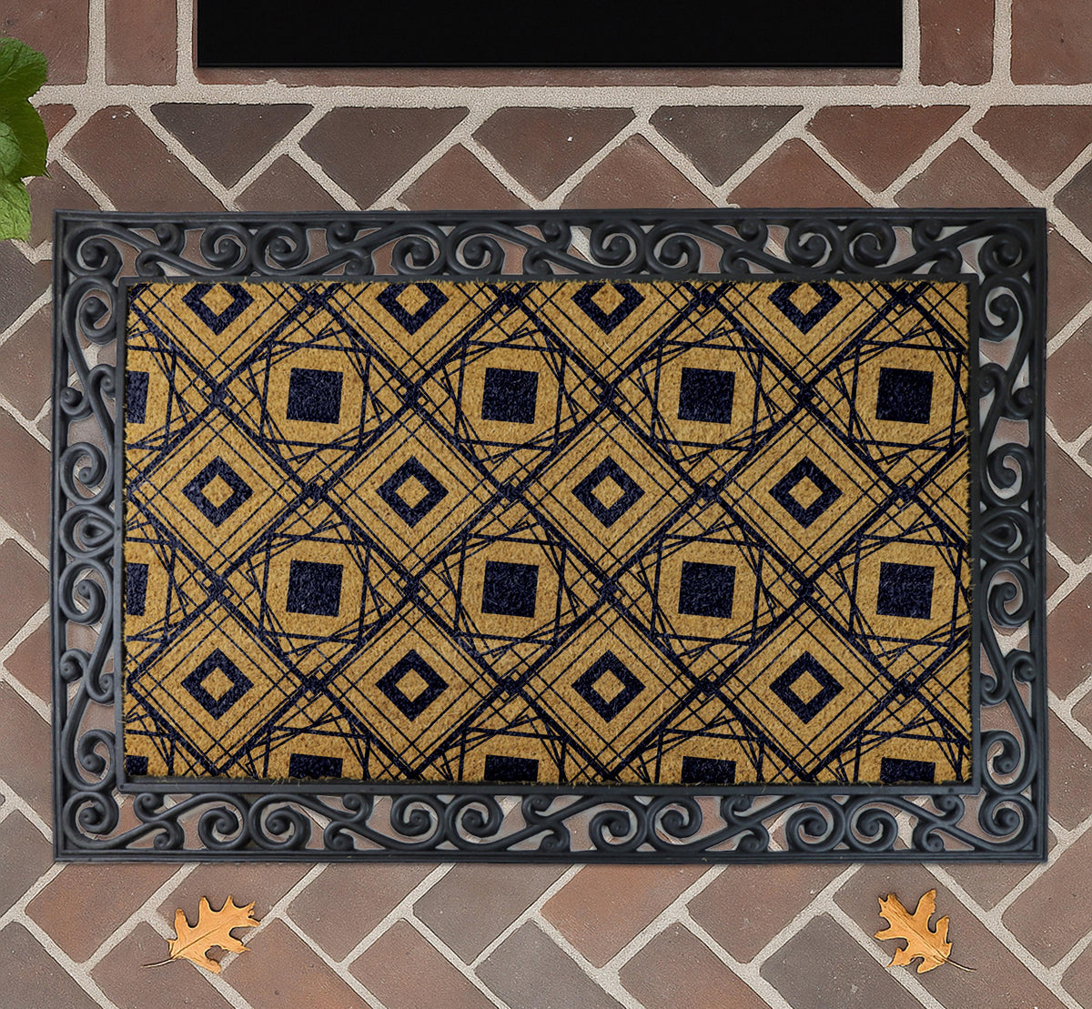 Geometric Pattern Doormat, Modern Art Welcome Mat, Abstract Home Decor