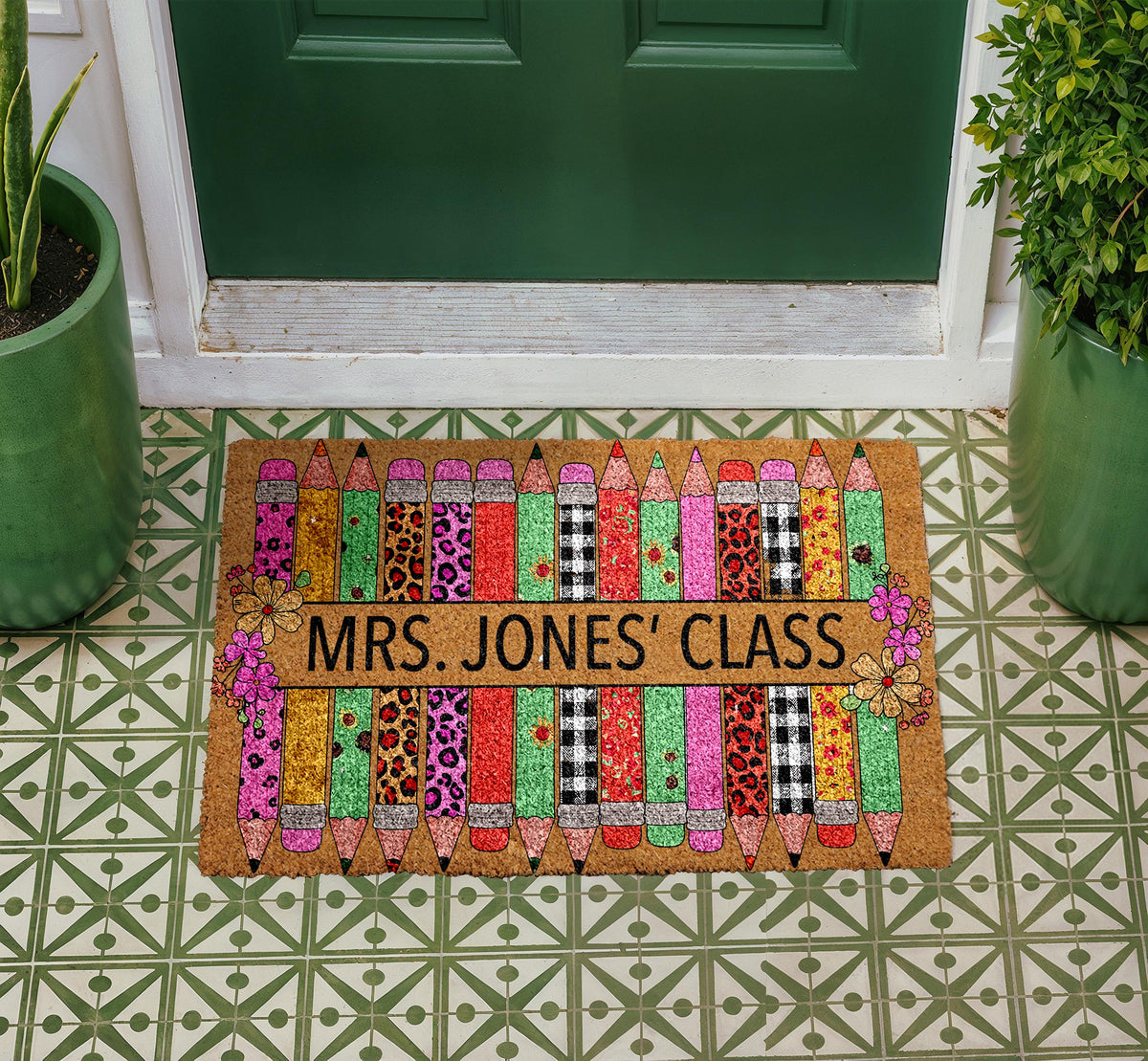 Custom Classroom Doormat, Personalized Teacher Name Welcome Mat, Teacher Appreciation Gift