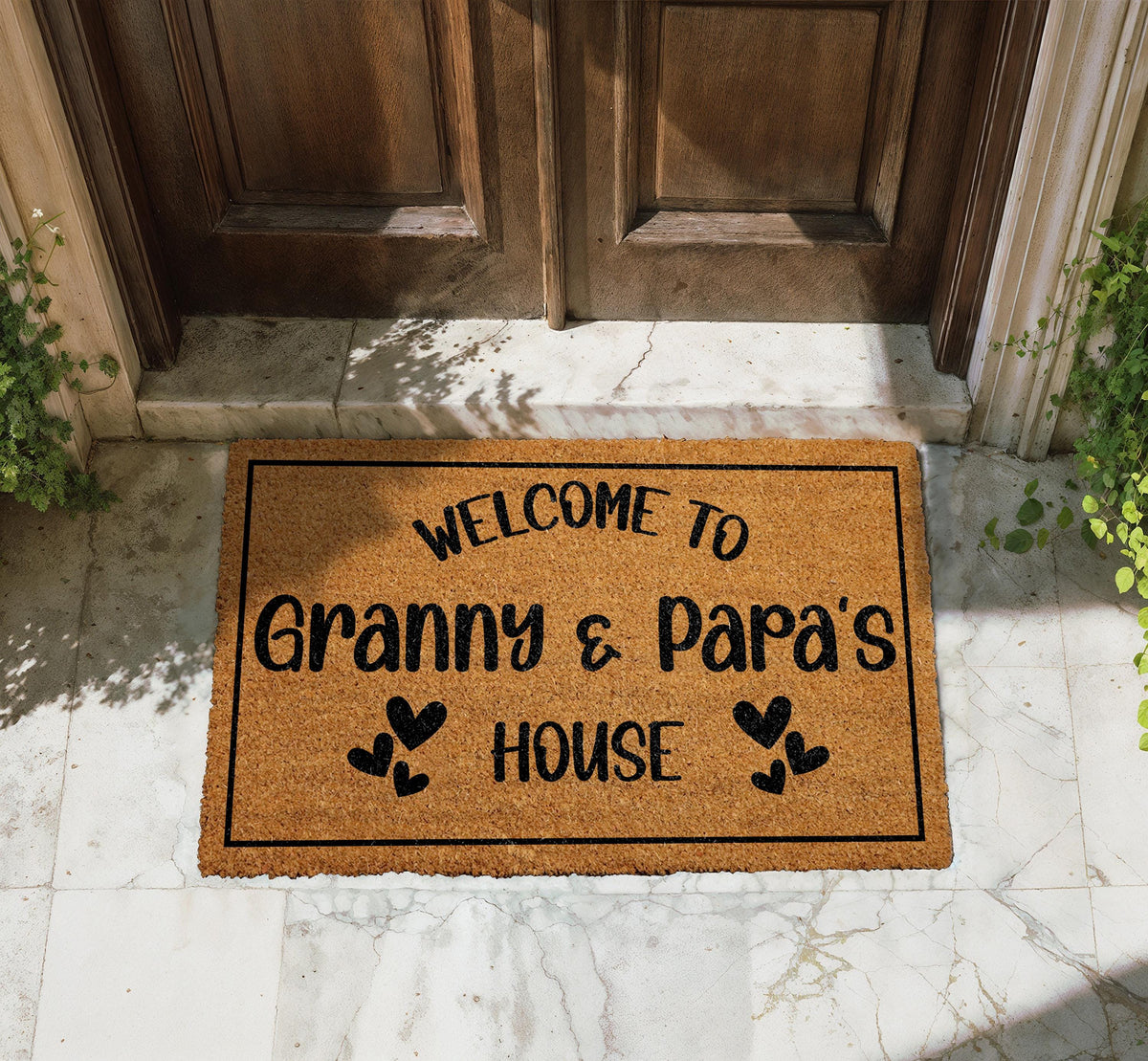 Welcome to Granny & Papa's House Doormat, Grandparents Welcome Mat, Family Home Decor