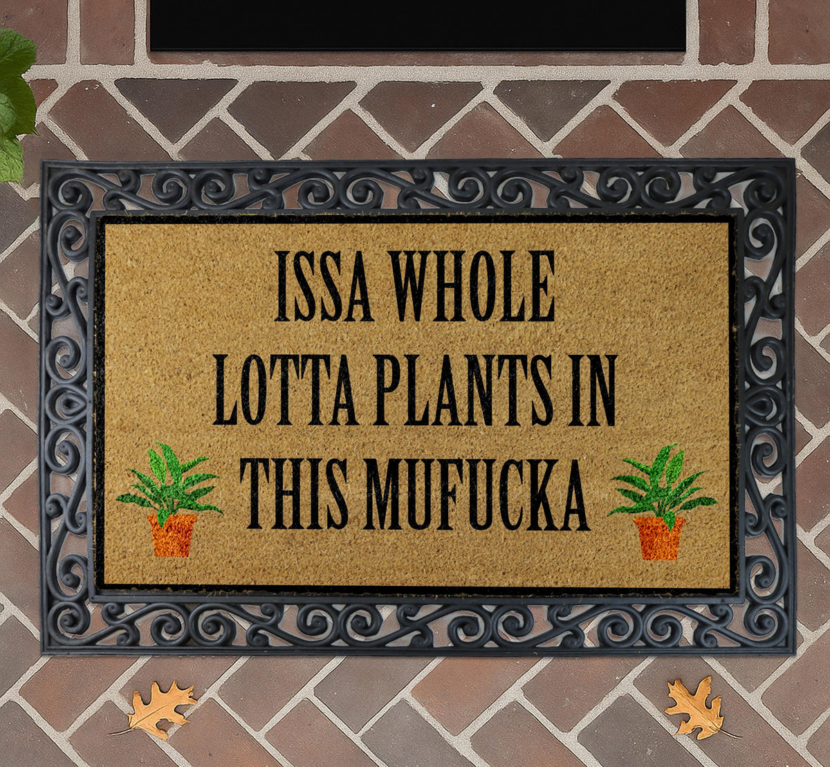 Issa Whole Lotta Plants In This Mufucka Doormat, Funny Plant Lover Welcome Mat
