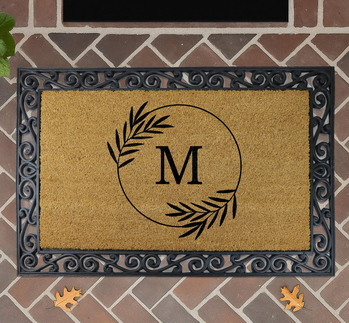 Personalized Natural Coir Monogram Doormat, Custom Family Name Welcome Mat