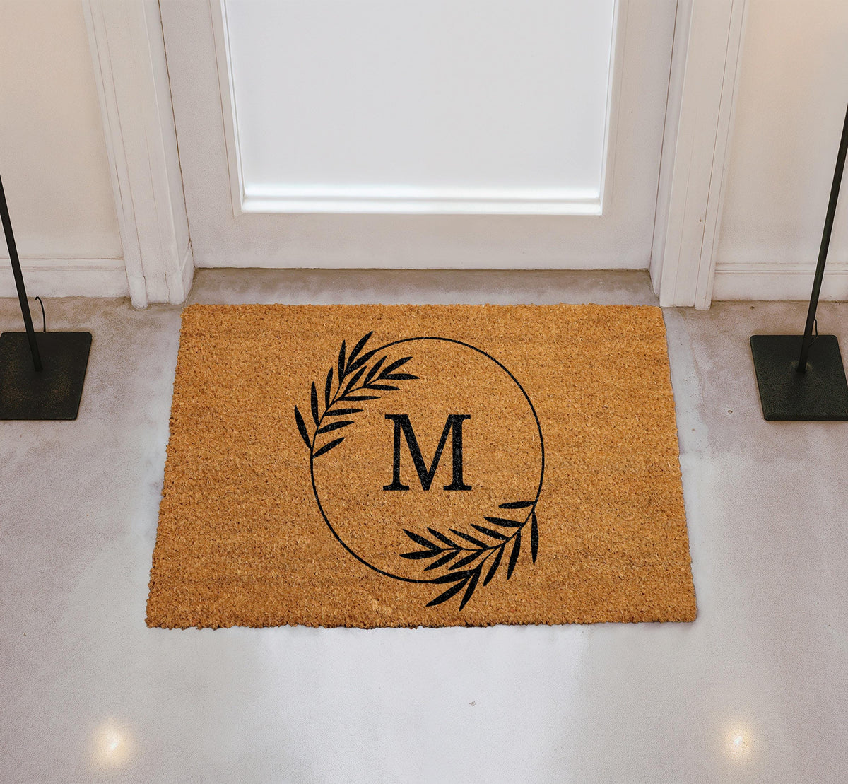 Personalized Natural Coir Monogram Doormat, Custom Family Name Welcome Mat