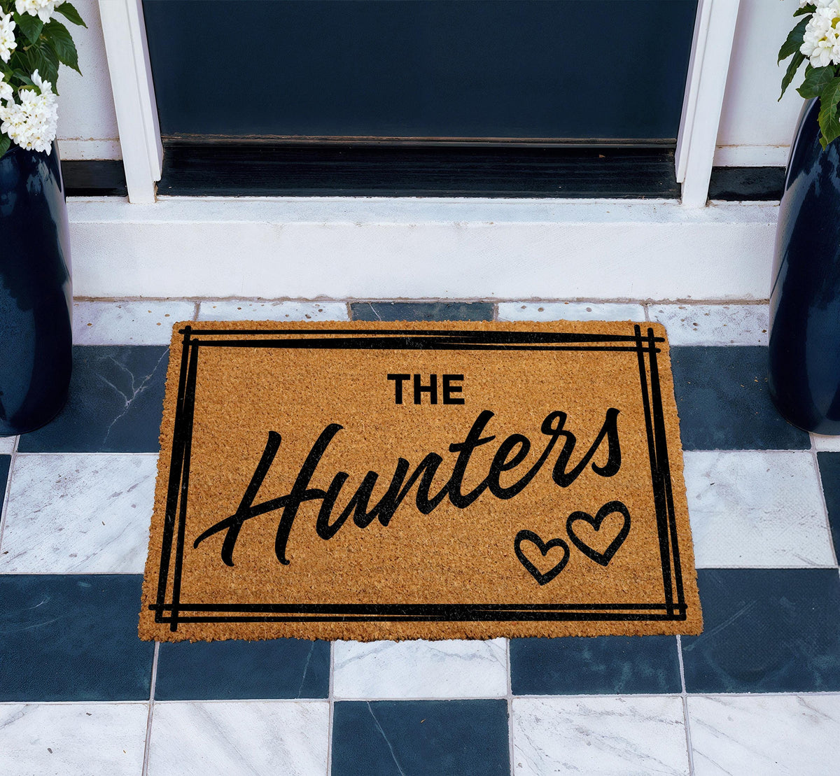 Custom Last Name Est. Year Door Mat, Family Name Doormat, Personalized Housewarming Gift