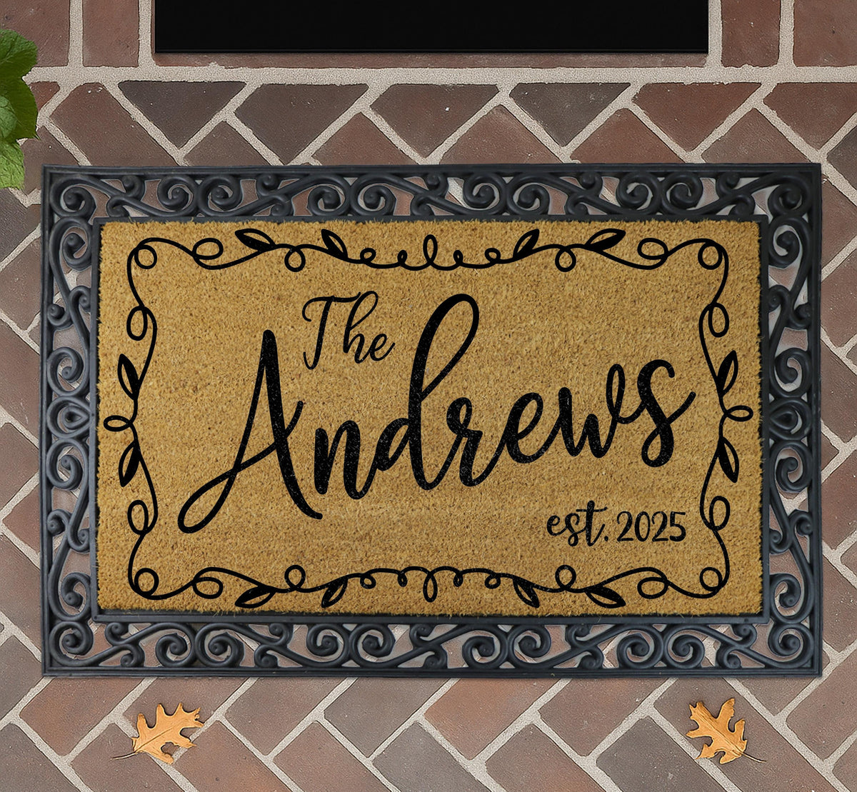 Custom Last Name Est. Year Door Mat, Family Name Doormat, Personalized Housewarming Gift