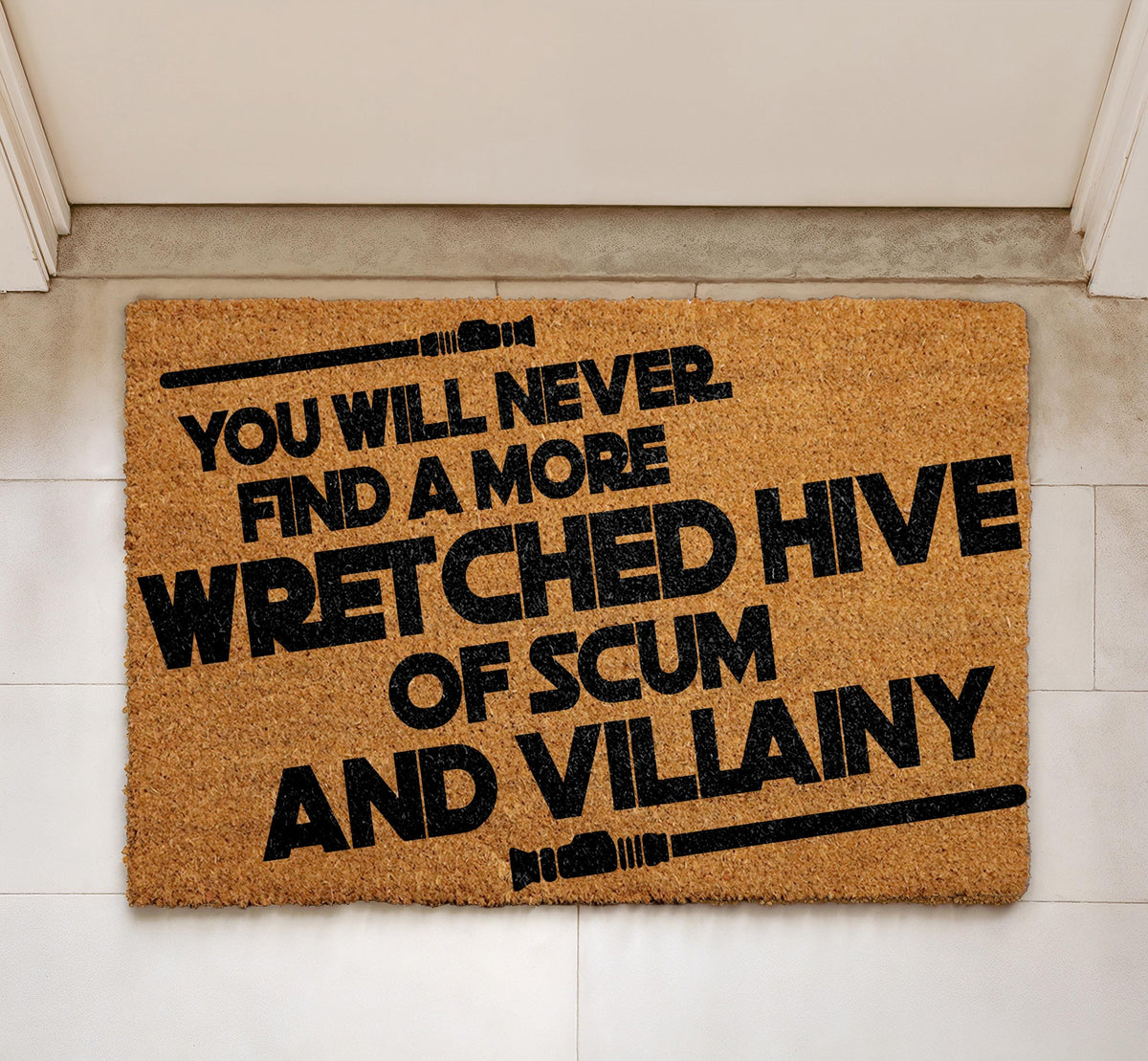 Funny Sci Fi Quote Doormat, Sarcastic Welcome Mat, Coir Entry Rug, Geek Home Decor