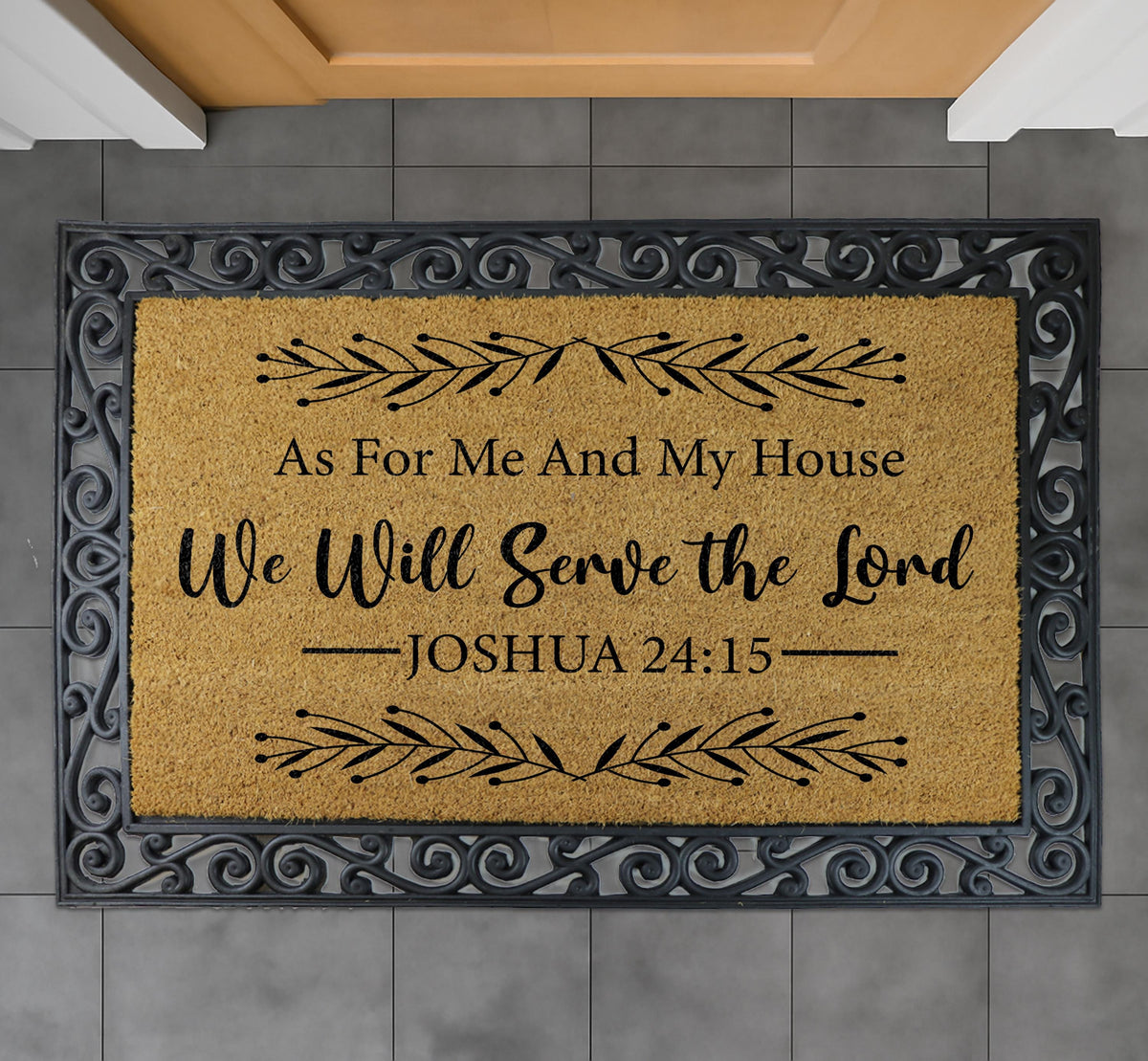 We Will Serve The Lord Doormat, Bible Verse Door Mat, Religious Home Decor