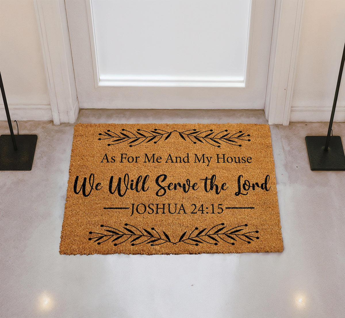 We Will Serve The Lord Doormat, Bible Verse Door Mat, Religious Home Decor