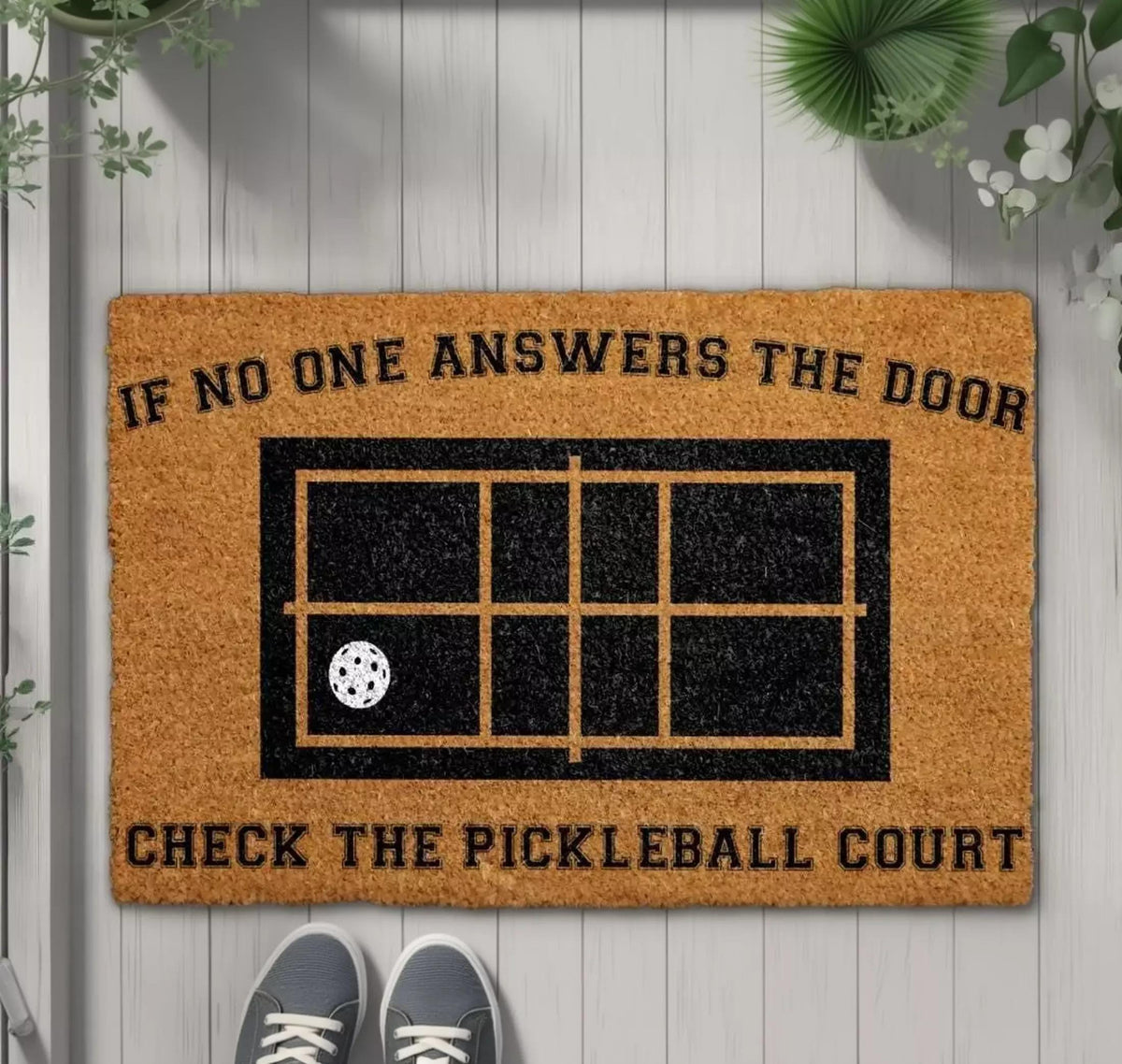 Pickleball Doormat, Check the Pickleball Court Door Mat, Pickleball Player Home Decor