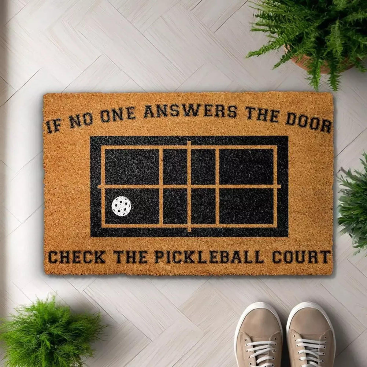 Pickleball Doormat, Check the Pickleball Court Door Mat, Pickleball Player Home Decor