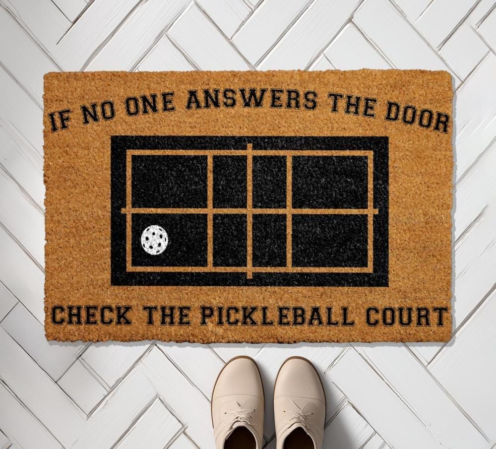 Pickleball Doormat, Check the Pickleball Court Door Mat, Pickleball Player Home Decor