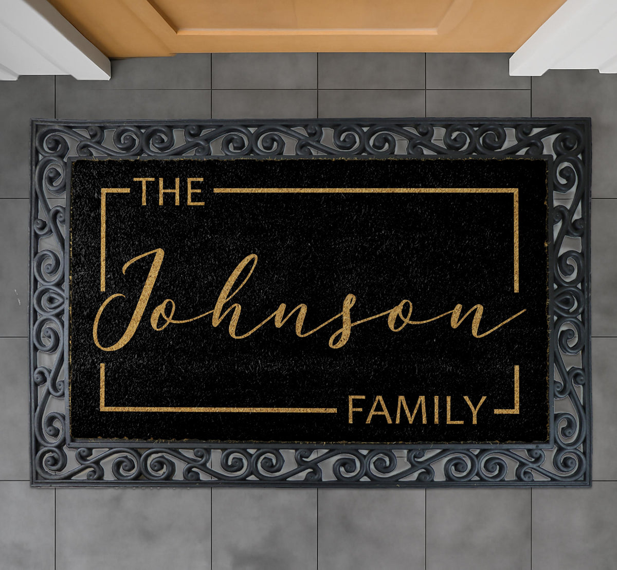 Custom Family Name Coco Doormat, Personalized Name Natural Coir Mat, Last Name Welcome Door Mat