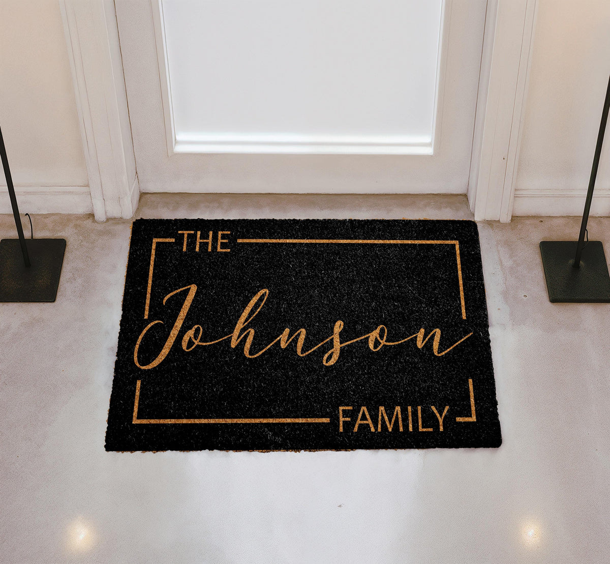 Custom Family Name Coco Doormat, Personalized Name Natural Coir Mat, Last Name Welcome Door Mat