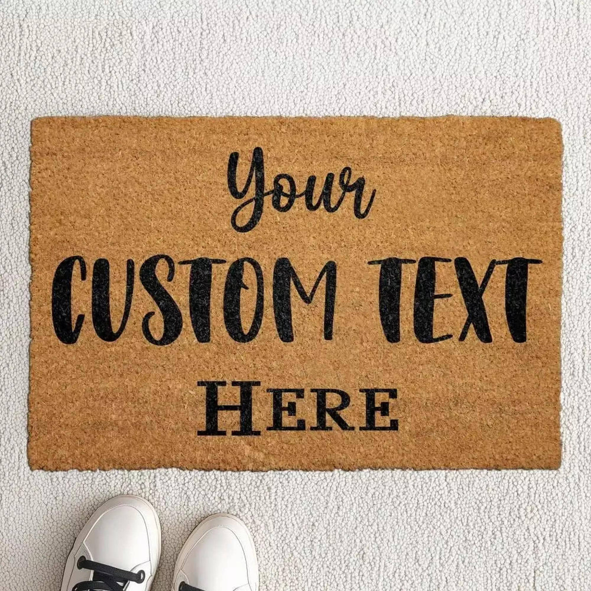 Custom Door Mat: Natural Coir Fiber - Personalized Welcome Rug