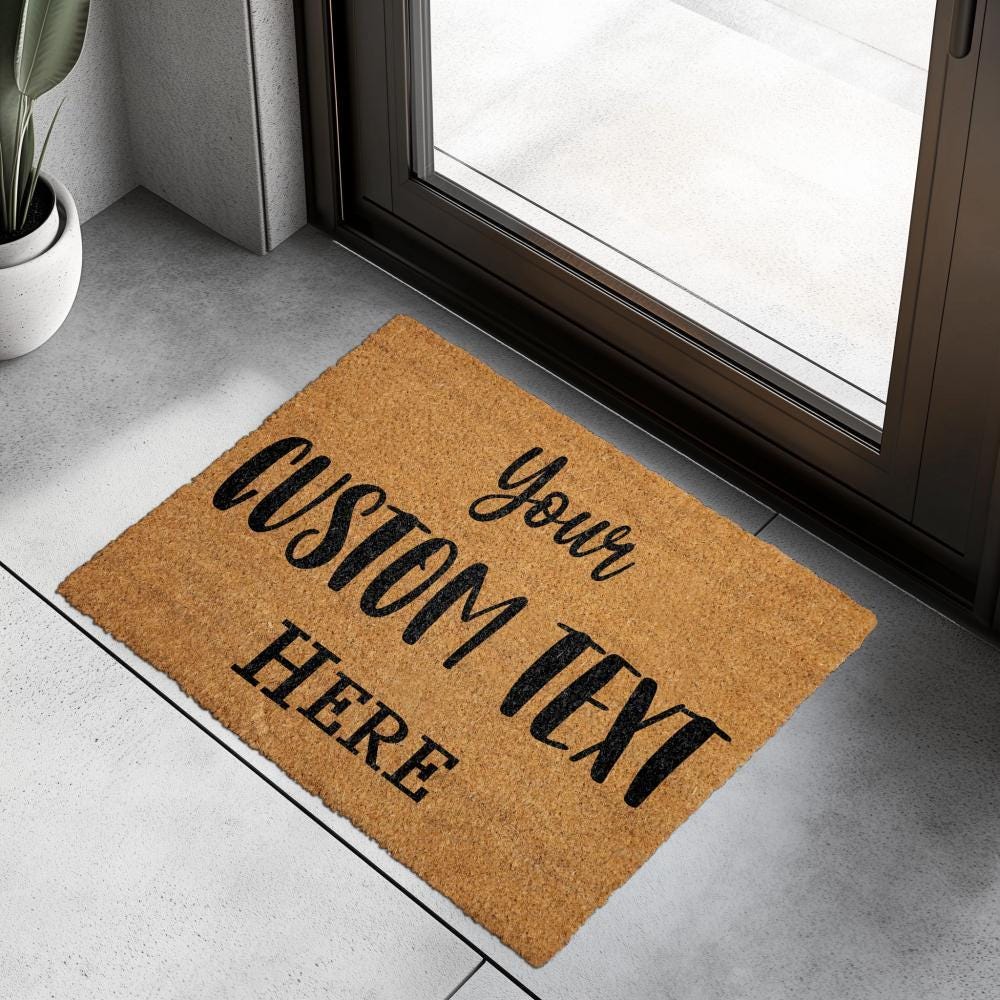 Custom Door Mat: Natural Coir Fiber - Personalized Welcome Rug