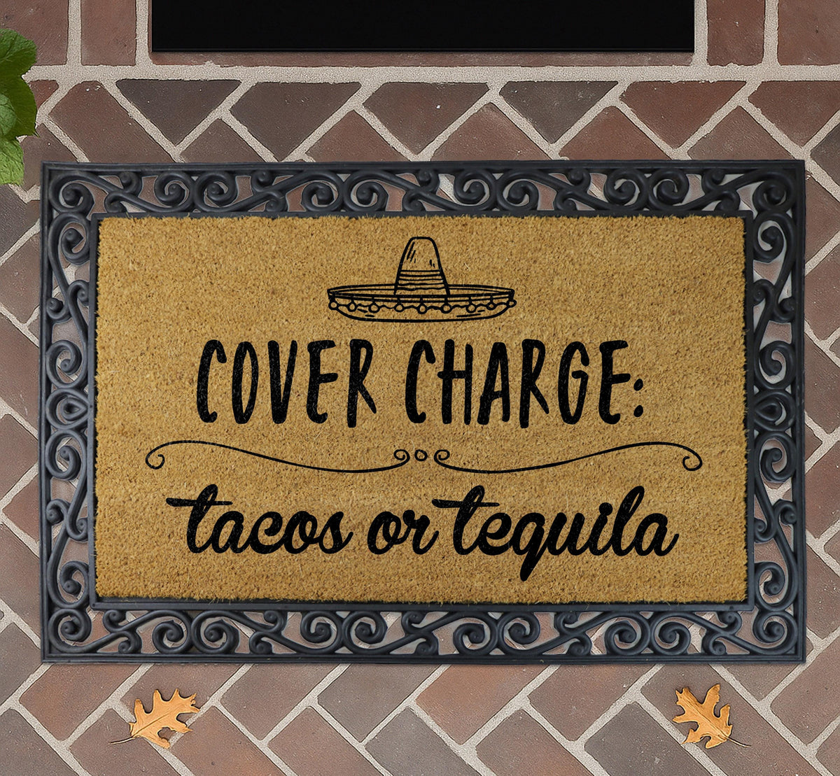 Cover Charge Tacos or Tequila Doormat, Mexican Fiesta Home Decor, Cinco de Mayo Welcome Mat