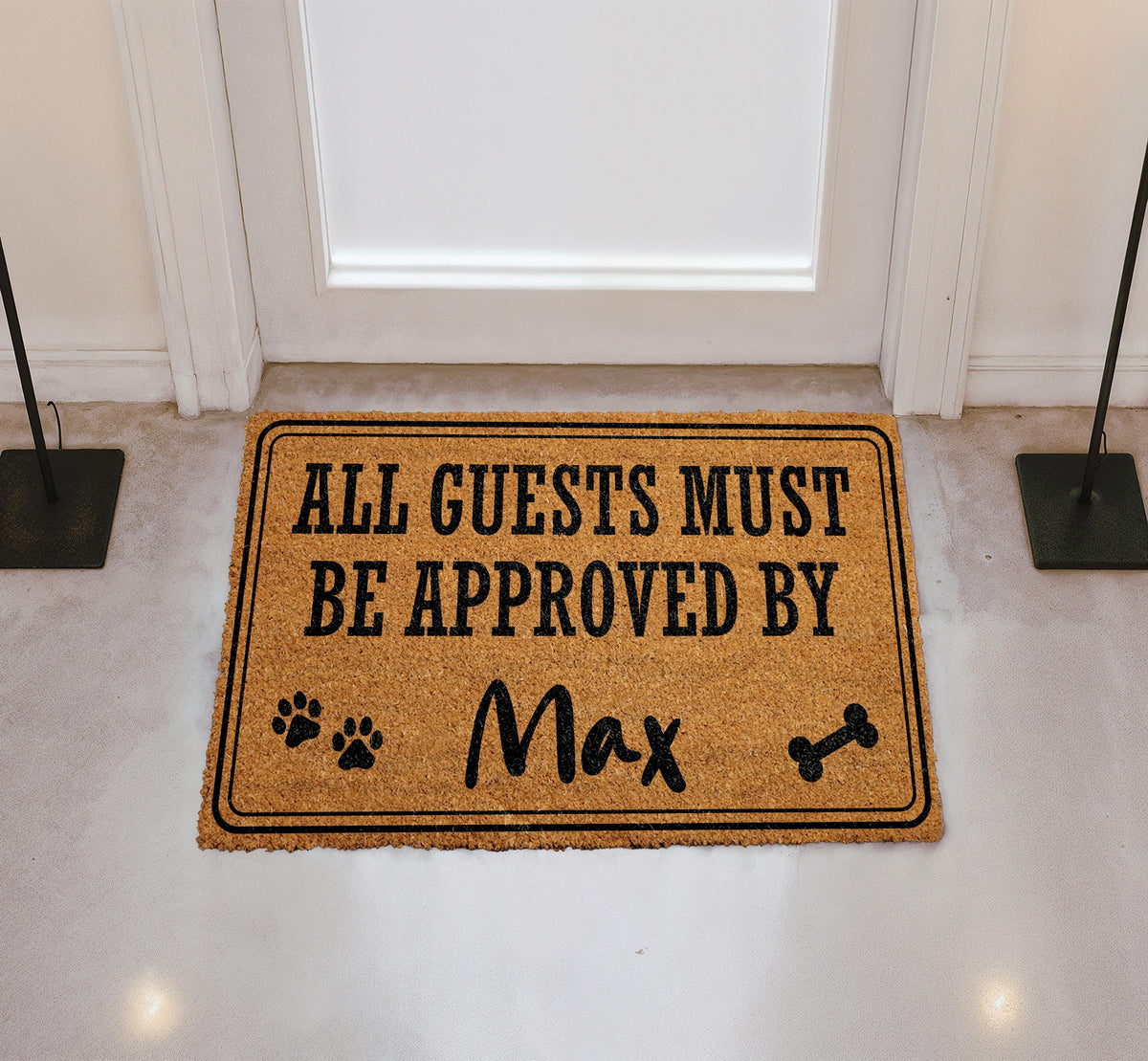 Personalized Dog Name Doormat, Custom All Guests Must Be Approved By Home Decor